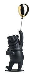 Winnie the Pooh Matte Black & Chromed Gold by Leblon Delienne - Limited Edition Sculpture sized 5x20 inches. Available from Whitewall Galleries